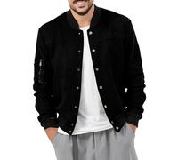 Generisch Giacca da uomo leggera come compagno casual per la primavera con pratica chiusura lampo, tasche funzionali per l'uso quotidiano in ambienti urbani durante varie attività, Nero , S