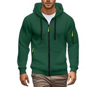Generisch Giacca da uomo leggera per le mezze stagioni, per l'autunno, per attività all'aperto, in tinta unita, per il tempo libero, da uomo, in softshell, con cappuccio, Gn2, S