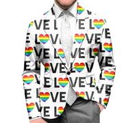 Generisch Giacca da uomo, slim fit, blazer, colore arcobaleno, giacca LGBT, giacca sportiva per il tempo libero, stile Pride Month, costume gay da matrimonio, blazer, L-02 Bianco, L