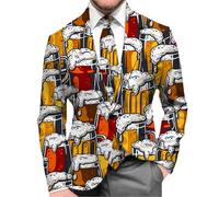 Generisch Giacca da uomo slim fit, elasticizzata, comoda da indossare in modo formale e casual, ideale per affari, appuntamenti, matrimoni, feste, eventi, outfit versatile per un'eleganza stagionale