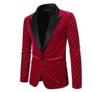 Generisch Giacca da uomo slim fit, tessuto sottile per modernità, moda invernale come elegante giacca casual, Colore: rosso, XL
