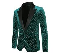 Generisch Giacca da uomo slim fit, tessuto sottile per modernità, moda invernale come elegante giacca casual, verde, M