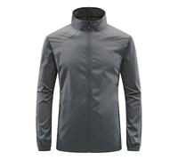 Generisch Giacca da uomo, traspirante, per il tempo libero, estiva, protezione solare, vestibilità comoda, leggera, in tessuto softshell, colletto alto, protezione solare, giacca da pesca