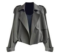 Generisch Giacca da workwear da donna imbottita 2025, taglie forti con imbottitura calda, design elegante per il lavoro e il tempo libero, grigio., L