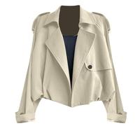 Generisch Giacca da workwear da donna imbottita 2025, taglie forti con imbottitura calda, design elegante per il lavoro e il tempo libero, cachi, L