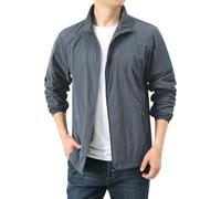 Generisch Giacca estiva da uomo, leggera, traspirante, per il tempo libero, protezione solare, vestibilità comoda, giacca softshell multifunzionale, con colletto alto, protezione solare, pesca