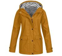 Generisch Giacca impermeabile da donna, impermeabile, con chiusura lampo, antivento, per alpinismo, per attività all'aria aperta, per autunno e inverno, per le mezze stagioni, con cappuccio, cachi
