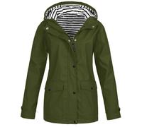 Generisch Giacca impermeabile da donna, impermeabile, con chiusura lampo, antivento, per alpinismo, per attività all'aria aperta, per autunno e inverno, per le mezze stagioni, con cappuccio, Ag., XL