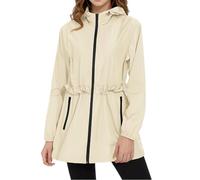 Generisch Giacca impermeabile da donna, impermeabile, impermeabile, da donna, per autunno, inverno, antivento, per alpinismo, per attività all'aria aperta, giacca per le mezze stagioni, con cappuccio