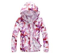 Generisch Giacca impermeabile da donna, sottile, leggera, giacca a vento da donna, impermeabile, ultraleggera, giacca a vento con cappuccio, giacca a vento traspirante, giacca da ciclismo sfumata di