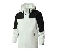 Generisch Giacca impermeabile da uomo, antivento, traspirante, in softshell, pratica da uomo, da trekking Anorak, robusta, per attività all'aria aperta, da escursionismo, bianco, L