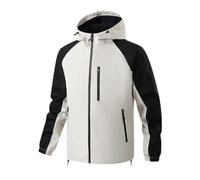 Generisch Giacca impermeabile da uomo con cappuccio, giacca a vento da uomo, leggera, impermeabile, giacca a vento per escursioni, abbigliamento esterno, giacca softshell leggera impermeabile per