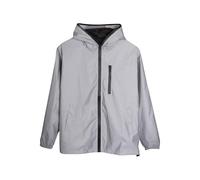 Generisch Giacca impermeabile da uomo, giacca softshell da uomo, leggera e luminosa, giacca a vento impermeabile con cappuccio Hip Hop, giacca da ciclismo unisex, grigio., s