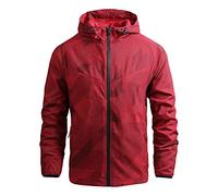 Generisch Giacca impermeabile da uomo, sottile, leggera, per le mezze stagioni, traspirante, da corsa, da uomo, ultraleggera, da ciclismo, per attività all'aperto, softshell, Colore: rosso, 4XL