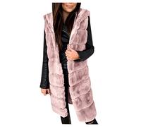 Generisch Giacca in pelliccia da donna, senza maniche, giacca invernale, calda in pelliccia sintetica, tinta unita, per attività all'aria aperta, grandi dimensioni, gilet per le mezze stagioni
