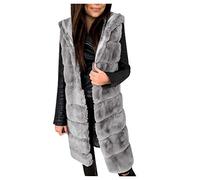 Generisch Giacca in pelliccia da donna, senza maniche, giacca invernale, calda in pelliccia sintetica, tinta unita, per attività all'aria aperta, grandi dimensioni, gilet per le mezze stagioni
