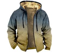 Generisch Giacca in pile da uomo con cappuccio, invernale, foderata, in pile, per il tempo libero, antivento, da aviatore militare, per attività all'aria aperta, da escursionismo, giallo., L