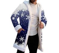 Generisch Giacca in pile da uomo, per Natale, invernale, con calda imbottitura, antivento, comoda, in pile, casual, in pile termico, viola., S