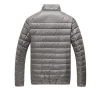 Generisch Giacca invernale 2025 Giacca da uomo Abbigliamento esterno leggero caldo per uomo Abbigliamento invernale cerniera cappotto classico modello di pane, grigio., XL