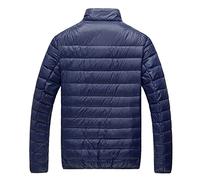 Generisch Giacca invernale 2025 Giacca da uomo Abbigliamento esterno leggero caldo per uomo Abbigliamento invernale cerniera cappotto classico modello di pane, Blu marino, XXL