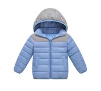 Generisch Giacca invernale da bambina con cappuccio, giacca per bambini, tinta unita, lunghezza al ginocchio, impermeabile e calda, giacca per le mezze stagioni, giacca nera corta da donna, 130-170