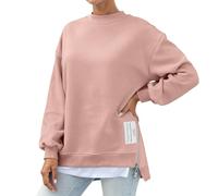 Generisch Giacca invernale da donna 2026, casual, in tinta unita con chiusura lampo sul davanti, maniche lunghe, morbida e confortevole, top alla moda streetwear per le uscite quotidiane, Colore: rosa