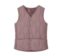 Generisch Giacca invernale da donna 2026, leggera, gilet senza maniche, in alternativa al piumino caldo, con pile, Lilla, L