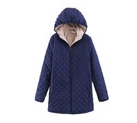 Generisch - Giacca invernale da donna lunga calda e imbottita - Giacca trapuntata da donna leggera con cappuccio, giacca per le mezze stagioni, giacca invernale con cappuccio, giacca puffer