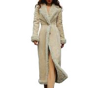 Generisch Giacca invernale da donna, spessa ed estesa, calda e gelata, in cotone, trapuntata, leggera, beige., L