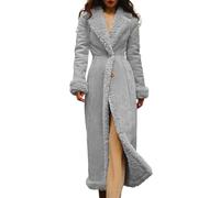 Generisch Giacca invernale da donna, spessa ed estesa, calda e gelata, in cotone, trapuntata, leggera, grigio., L