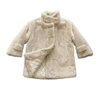 Generisch Giacca invernale da ragazza, lunghezza al ginocchio, giacca in pile impermeabile per ragazze, cappotto invernale con cappuccio imbottito, regalo per l'inizio della scuola, beige., 160