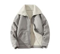 Generisch Giacca invernale da uomo, a maniche lunghe, invernale, oversize, per le mezze stagioni, calda, a piena zip, in tinta unita, per l'autunno, casual, in tessuto non tessuto, A02, S