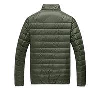 Generisch Giacca invernale da uomo, abbigliamento esterno leggero e caldo, per uomo, abbigliamento invernale, chiusura lampo, classico modello di pane, verde militare, XXL