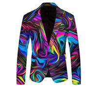 Generisch Giacca invernale da uomo, alla moda, per il tempo libero, carnevale, con stampa, termometro, da uomo, giallo., XL