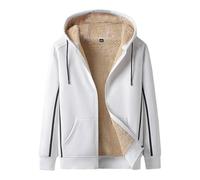 Generisch Giacca invernale da uomo, calda, tinta unita, casual, casual, a maniche lunghe, per l'inverno, oversize, per l'autunno, calda giacca in tessuto non tessuto, A02, XXL