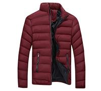 Generisch Giacca invernale da uomo Caldo Sottile, Cappotto spesso casual con vestibilità moderna per le giornate fredde, Colore: rosso, 3XL