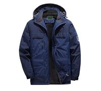 Generisch Giacca invernale da uomo, cappotto da uomo, giacca da sci, calda giacca in lana, abbigliamento outdoor, tuta da escursionismo 5XL 9XL, Blu scuro, 5XL