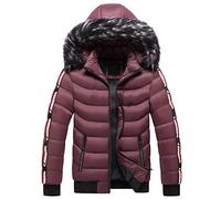 Generisch Giacca invernale da uomo con cappuccio, giacca trapuntata da uomo invernale calda, giacca invernale con cappuccio, giacca invernale ibrida morbida giacca termica elasticizzata con cerniera,