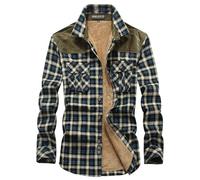 Generisch Giacca invernale da uomo in pile a maniche lunghe in flanella con design merci per un calore estremo e comfort nella stagione fredda, Blu, M