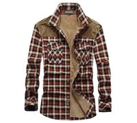 Generisch Giacca invernale da uomo in pile a maniche lunghe in flanella con design merci per un calore estremo e comfort nella stagione fredda, Colore: rosso, 4XL