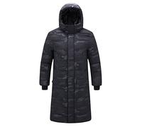 Generisch Giacca invernale da uomo lunga invernale calda giacca piumino piumino da uomo lungo parka invernale con motivo militare uomo piumino parka moda giacca con cappuccio casual, Mimetico, L