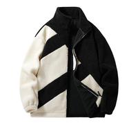 Generisch Giacca invernale da uomo, oversize, in pile, calda, a piena zip, per le mezze stagioni, casual, per l'autunno, a maniche lunghe, invernale, in tessuto non tessuto, A01, M