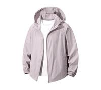 Generisch Giacca invernale da uomo, per il tempo libero, giacca Blouson, abbigliamento traspirante, protezione solare per l'estate alla luce del sole, per uomini e donne, Viola chiaro, XL