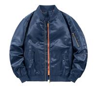 Generisch Giacca invernale da uomo per il tempo libero, giacca da uomo per la primavera e il tempo libero, con collo alto, Air Force n. 1 MA 1, giacca da pilota, BU1, XXL