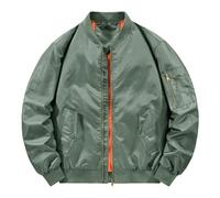 Generisch Giacca invernale da uomo per il tempo libero, giacca da uomo per la primavera e il tempo libero, con collo alto, Air Force n. 1 MA 1, giacca da pilota, Gn2, XL
