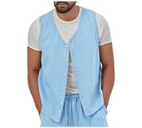 Generisch Giacca invernale da uomo, senza maniche, slim fit, per uomo, con gilet per il tempo libero, più forte del mondo, Celeste., XXL