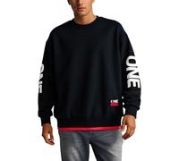 Generisch Giacca primaverile da uomo, casual, a maniche lunghe, a blocchi di colore, girocollo, senza, Nero , 6XL