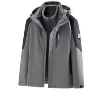 Generisch Giacca softshell da uomo con cappuccio, per le mezze stagioni, da trekking, sottile, impermeabile, per attività all'aria aperta, grandi dimensioni, da uomo, elasticizzato, per tutti i giorni