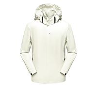 Generisch Giacca softshell foderata da uomo, giacca impermeabile da uomo per attività all'aria aperta, giacca funzionale con cappuccio rimovibile, vestibilità normale, giacca da ciclismo, tinta unita