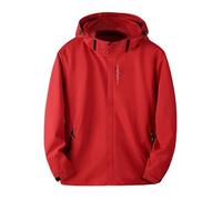 Generisch Giacca softshell per uomo e trekking, giacca impermeabile da uomo, 3 pezzi, impermeabile, traspirante, tinta unita, giacca da pioggia, vestibilità normale, giacca da trekking con cerniera